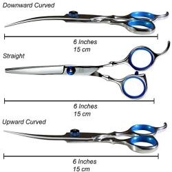 Bcheery Professional 5-Piece Pet Scissor Set w/Storage Case | Pet Grooming Scissors Kit For Dog & Cat Hair Trimming & Thinning | Straight-Edge Shears & Pet Grooming Comb Included