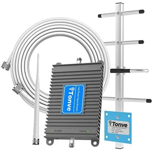Cell Phone Signal Booster for AT&T T-Mobile 700MHz 4G LTE Band 12/17 Mobile Signal Repeater Amplifier Antenna Kits for Home and Office Improve 4G LTE Data Rates, Supports Volte