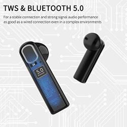 Wireless Earbuds Bluetooth 5.0, GPED True Wireless Earbuds Headphones with Charging Case, 20Hrs Playback, One-Step Pairing, IP67 Waterproof Stereo Bluetooth Earbuds with Mic for Android/iPhone(Black)