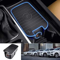 Premis Wireless Car Charger Fit for Volvo XC90 XC60 S90 V90 V60 S60 2019 2020 QC3.0 Fast Charging with USB Port 36W QI Wireless Smart Phone Charging Pad