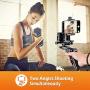 Zeadio Ergonomic Handheld Grip Stabilizer Tripod Selfie Stick Handle Steadycam Kits, Fits for All GoPro and iPhone Samsung and Phones, 2 Angles Shooting Simultaneously