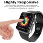 LK [2 Pack] Tempered Glass Case for Apple Watch 38mm Series 3/2/1 Built-in Tempered Glass Screen Protector, Hard PC Protector Cover for iWatch 38mm (Clear)