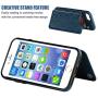 OT ONETOP iPhone 8 Wallet Case with Card Holder, iPhone 7 Case iPhone SE(2020) Wallet Premium PU Leather Kickstand Card Slots,Double Magnetic Clasp and Durable Shockproof Cover 4.7 Inch(Blue)