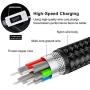 5FT Multi Charging Cable, USAMS Nylon Braided 2Pack 3 in 1 USB Charging Cable Adapter with USB Type C/Micro USB Connectors for Mobile Phones Tablets and More