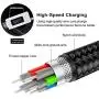 5FT Multi Charging Cable, USAMS Nylon Braided 2Pack 3 in 1 USB Charging Cable Adapter with USB Type C/Micro USB Connectors for Mobile Phones Tablets and More 5FT Multi Charging Cable, USAMS Nylon Braided 2Pack 3 in 1 USB Charging Cable Adapter with USB Type C/Micro USB Connectors for Mobile Phones Tablets and More