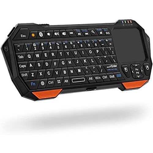 Fosmon Mini Bluetooth Keyboard (QWERTY Keypad), Wireless Portable Lightweight with built-in Touchpad, works with Apple TV, PS4, Smartphones and more