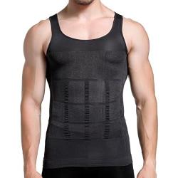 GKVK Mens Slimming Body Shaper Vest Shirt Abs Abdomen Slim