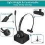 Trucker Bluetooth 5.0 Headset for Cell Phone, iDIGMALL Wireless Office Headphones w/Noise Cancelling Microphone, Charging Base, 17Hrs Talking Time for PC Skype Call Center, Mute ON/Off