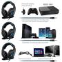 SADES Gaming Headset for PS4 Controller,Xbox One,PC,Laptop,Mac,Tablet,Smartphone,Over Ear Noise-canceling Gaming Headphones with Mic for Nintendo Switch Games(Black&Blue)