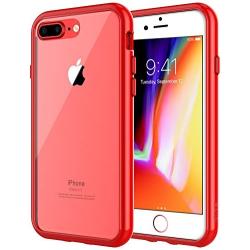 JETech Case for Apple iPhone 8 Plus and iPhone 7 Plus 5.5-Inch, Shock-Absorption Bumper Cover, Anti-Scratch Clear Back, Red