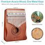 Enfuntins Kalimba 17 Key Thumb Piano, Solid koa Wood High Performance Portable Mbira Finger Piano, Gifts for Kids Adult Beginners with Tuning Hammer and Study Instruction
