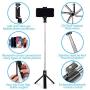 Selfie Stick Tripod, Extendable Bluetooth Selfie Stick with Wireless Remote, Compatible with iPhone 11/11 pro/X/8/8P/7/7P/6s/6, Samsung Galaxy S9/S8/S7/Note 9/8, Huawei and More