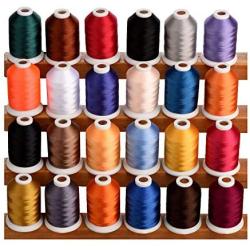 Simthread 24 Spools Trilobal Polyester Embroidery Machine Thread for Brother Janome Pfaff Babylock Singer Husqvaran Bernina etc Machines 1100 Yds Each #2