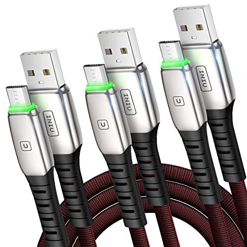 Micro USB Cable Android Charger, INIU 3 Pack (1.6+3.3+6.6ft) 3.1A QC Fast Charging Micro Phone Charger, Nylon Data Cell for Samsung S7 S6 S5, HTC, Kindle, Xbox One, PS4, Tablet, MP4, Speaker, etc.