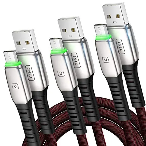 Micro USB Cable Android Charger, INIU 3 Pack (1.6+3.3+6.6ft) 3.1A QC Fast Charging Micro Phone Charger, Nylon Data Cell for Samsung S7 S6 S5, HTC, Kindle, Xbox One, PS4, Tablet, MP4, Speaker, etc.