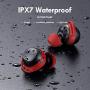 Wireless Earbuds, Mpow M30 in-Ear Bluetooth Headphones, Immersive Sound w/Bass, IPX8 Waterproof Sport Earbuds, Touch Control, 25 Hrs w/Type-C Charging Case/Mics, Red