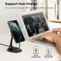 PITAKA New MagEZ Mount Qi Desktop Smartphone Charging Stand Magnetic Fast Wireless Charger Indoor Use Aramid Fiber Carbon Style 360° Rotatable Black (for PITAKA MagEZ Case only)