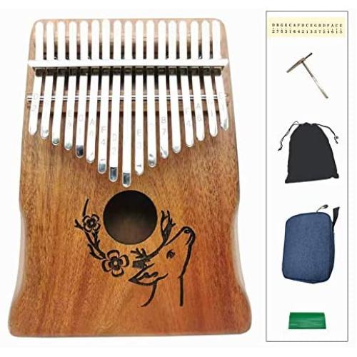 17 Key Kalimba Thumb Piano,Solid Wood Portable Finger Piano Musical Instrument,Gift for Kids and Beginners