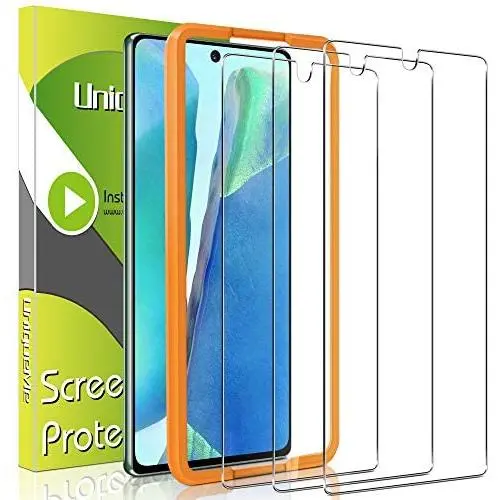 [3 Pack] UniqueMe Screen Protector for Samsung Galaxy Note 20 Tempered Glass,High Definition Easy Installation [Fingerprint Free] - Samsung Galaxy Note 20