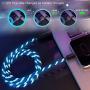 Light up iPhone Charger {MFI Apple Certified} AKAMOS 5ft LED iPhone Charger with Flowing led, USB to Lightning Cable with Quick Charge, Compatible with Phone11/11pro Max/XR/8/8Plus/7/6(Flowing Blue)