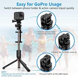 Selfie Stick Bluetooth, 4-in-1 Extendable Selfie Stick Tripod with Wireless Remote Shutter for iPhone 11/Pro Max/XS/Max/XR/X/8/8P/7/7P/6S, Galaxy S10/S9/S9 Plus/S8/S7/ S6/S5/Note 8, Huawei and More