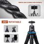 UBeesize Flexible Cell Phone Tripod, Mini Travel Tripod Stand with Wireless Remote Shutter, Universal Adapter Compatible with iPhone, Android, GoPro, DSLR, Action Camera. (Blue)