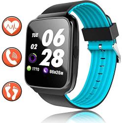 Sports Fitness Tracker for Men Women Smart Watch with Blood Pressure Heart Rate Sleep Monitor Touch Screen Smart Wrist Activity Tracker Watch for Teen Women Men Students Teachers Back to School Gifts