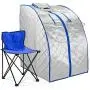 Durasage Infrared IR Far Ion Portable Indoor Personal Spa Sauna with Air Ionizer, Negative Ion Generator and Heating Foot Pad with Chair Durasage Infrared IR Far Ion Portable Indoor Personal Spa Sauna with Air Ionizer, Negative Ion Generator and Heating Foot Pad with Chair