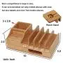Bamboo Charging Station for Multiple Devices with 5 Port USB Charger, 5 Charger Cables and Apple Watch Stand. Wood Desktop Dock Stations Electronic Organizer for Cell Phone, Tablet, Watch, Office Bamboo Charging Station for Multiple Devices with 5 Port USB Charger, 5 Charger Cables and Apple Watch Stand. Wood Desktop Dock Stations Electronic Organizer for Cell Phone, Tablet, Watch, Office