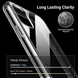 CASEKOO Crystal Clear Compatible with iPhone 11 Case, [Anti-Yellowing] Shockproof Protective Super Hybrid Phone Cases Slim Fit Lightweight Cover for iPhone 11 (6.1 inch) 2019 - Crystal Clear