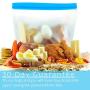 4 Pack - Reusable Storage Bags for Food - Durable and Leakproof For Home, Work and Travel - EXTRA THICK Gallon Size Reusable Baggies 4 Pack - Reusable Storage Bags for Food - Durable and Leakproof For Home, Work and Travel - EXTRA THICK Gallon Size Reusable Baggies