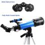 MaxUSee Travel Scope with Backpack - 70mm Refractor Telescope & 10X50 HD Binoculars Bak4 Prism FMC Lens for Moon Viewing Bird Watching Sightseeing