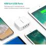 USB Wall Charger RAVPower 40W 8A 4-Port Multi-Port Travel Charger Charging Station, Compatible iPhone 11 Pro Max XS Max XR X, Ipad Pro Air Mini, Galaxy S9 S8 Note 8 Edge, Smartphone, Tablet and More