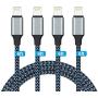 iPhone Charger, MFi Certified 4Pack 6FT iPad Charger Cord, Nylon Braided Lightning to USB Cable iPhone Cord Compatible iPhone 11/11 Pro/X/Xs Max/XR/8/8 Plus/7/7 Plus/iPad/iPod