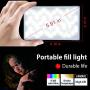 RGB Video Light Panel 360° Full Color LED Light Portable On Camera Light 3200K-7500K CRI>96+, 9 Lighting Effect Modes