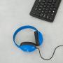 Egghead Heavy-Duty Kids Headphones w/Tangle-Free Fabric Cord (Pack of 10) Blue