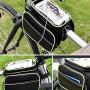 MUMA Bike Frame Bag with Mobile Phone Holder, Waterproof Bicycle Top Tube Pouch, for iPhone Samsung Smart Phone Up to 6.5