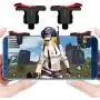 BOKA Slope Shape Pubg ABS Triggers Gamepad Joystick Compatible with All Smartphones for PUBG, Fortnite, Knives Out, Rules of Survival, Survivor Royale, Battle Royale,Critical Ops etc - (Red & Black)