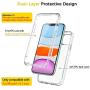 SKYLMW iPhone 11 Case 2019 6.1 inch,[Built in Screen Protector] Sparkly Bling Cover Full Body Shockproof Protective Hard Plastic TPU Phone Cases with Fashion Design for Women Girl,Clear/Silver Glitter