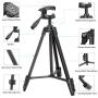 TAIROAD Phone Tripod, Portable Lightweight Aluminum Travel Tripod with Carry Bag & Bluetooth Remote, 1/4” Mounting Screw for Gopro/DSLR Camera and 2 in 1 Clip for Smartphone and iPad