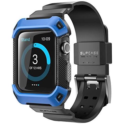SUPCASE [Unicorn Beetle Pro] Case for Apple Watch 3, Rugged Protective Case with Strap Bands for Apple Watch Series 3 2017 Edition [42mm, Compatible with Apple Watch 42mm 2015 2016 ] (Blue)