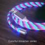 Magnetic Charging Cable, 4 pcs 3 in 1 Magnetic Phone Charger Cable LED Flowing USB Fast Magnetic Charger Nylon Braided Cord Compatible with Micro USB Type C iProduct 2 x 3.3ft 2 x 6.6ft
