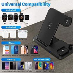 Wireless Charging Station, Earteana 3 in 1 Wireless Charger for Apple Watch Airpods, Wireless Charging Stand for iPhone 11/11pro/11pro Max/X/XS/XR/Xs Max/, Charging Station Dock for Other Qi Phones