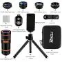 Cell Phone Camera Lens Kit,6 in 1 Universal +0.62x Wide Angle &25x Macro +235°Fisheye +Phone Holder -Shutter Remote+Tripod for iPhone X/8/7/6/6s plus Samsung Android & phone Cell Phone Camera Lens Kit,6 in 1 Universal +0.62x Wide Angle &25x Macro +235°Fisheye +Phone Holder -Shutter Remote+Tripod for iPhone X/8/7/6/6s plus Samsung Android & phone