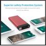 Power Bank 30000mAh 2USB Ports/Flashlight Portable Phone Charger Quick Charge Phone Tablet(RED_30000mAh)