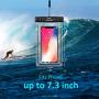 newppon Large Waterproof Cell Phone Pouch :(2-Pack) IPX8 Universal Dry Bag for iPhone 11 Pro Max Xs XR X 8 7 6S Plus Samsung Galaxy S10 S9+ S8+ Note 8 6 5 Pixel 3 XL LG up to 7.5" with Slim Case