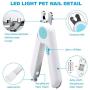 Dog Cat Pet Nail Clippers with LED Light, Pet Nail Trimmers with Transparent Cover to Avoid Nail Splashing, Razor Sharp Blade, Free Nail Files and Steel Comb, Pet Grooming Tools for Pet Claw Care