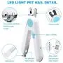 Dog Cat Pet Nail Clippers with LED Light, Pet Nail Trimmers with Transparent Cover to Avoid Nail Splashing, Razor Sharp Blade, Free Nail Files and Steel Comb, Pet Grooming Tools for Pet Claw Care