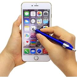 SKOLOO Electronic Screen Touch Stylus, Pack of 14, 2-in-1 Click Ball Pen, Ballpoint Pen and Slim Stylus for Universal Tablet Smartphone, Multi-Colored