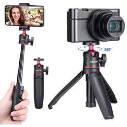 ULANZI MT-08 Extension Pole Tripod, Mini Selfie Stick Tripod Stand Handle Grip for iPhone 11 Pro Max Samsung OnePlus Google Smartphone Canon G7X Mark III Sony RX100 VII A6400 A6600 Cameras Vlogging